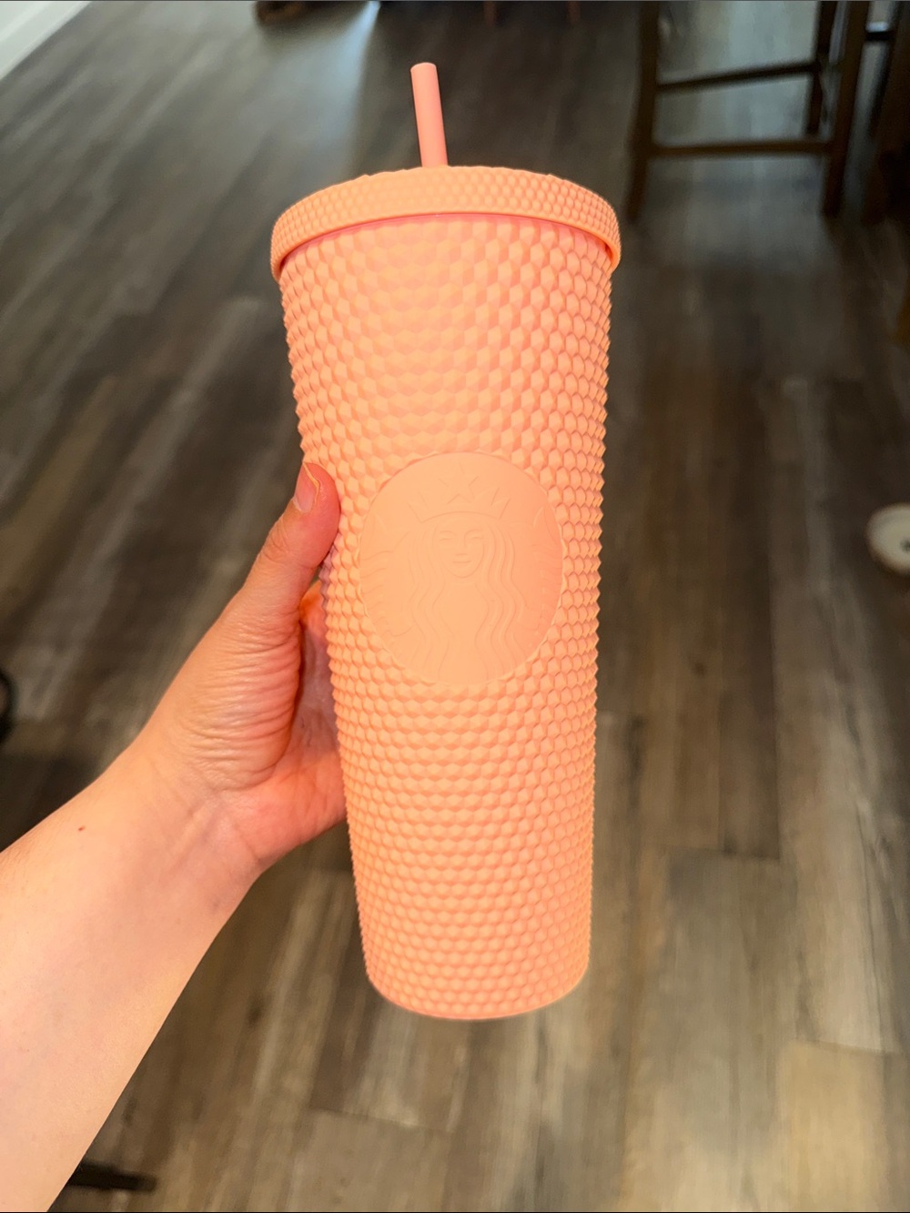 Starbucks Peach Pink Studded Tumbler with Straw